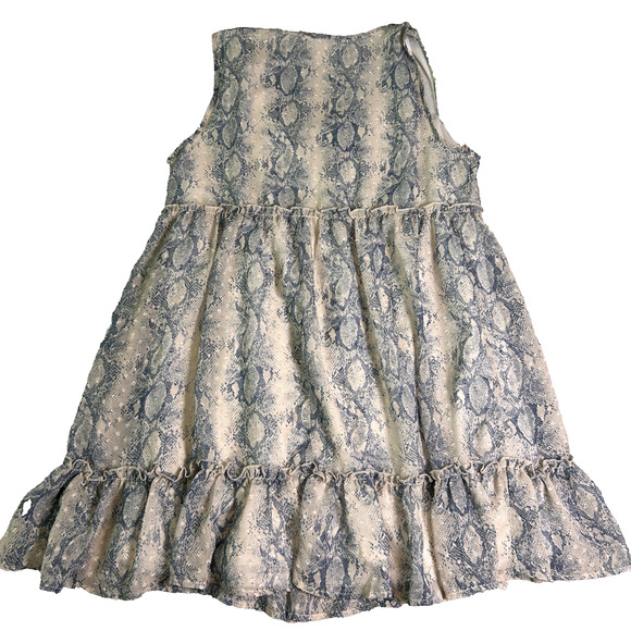 Altar'd State Mini Swing Dress Womens M White Blue Boho Cottage Soft Girl Flowy - Picture 3 of 7